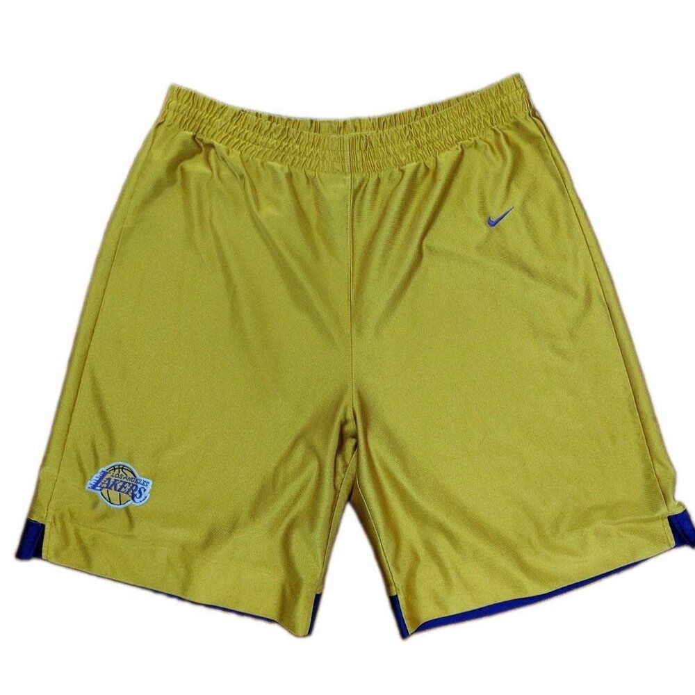 Vintage Nike Team Los Angeles Lakers Basketball Shorts Size XLarge Gold Purple